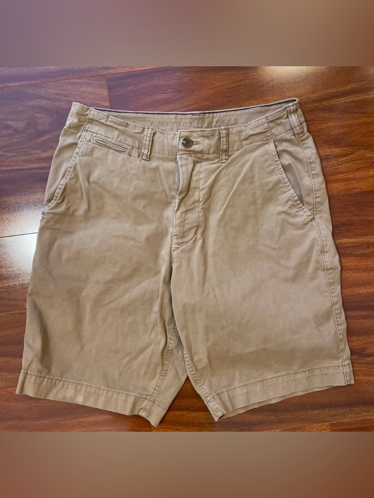 American Eagle Outfitters Tan Flat Front Chino Shorts